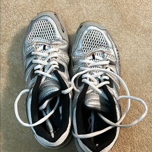 Silver and Black Athletic Sneakers